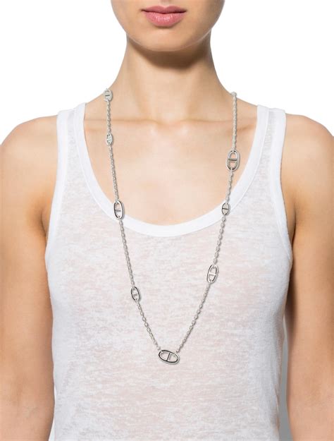 hermes chaine'd& 39|Hermes chaine d'ancre necklace.